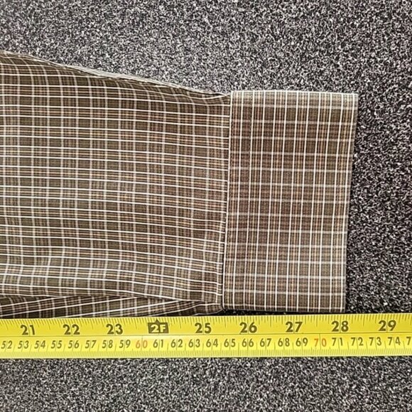Eddie Bauer Men's Shirt Size XL Tall Khaki Check Relax Fit Button Down Collar - Picture 11 of 11